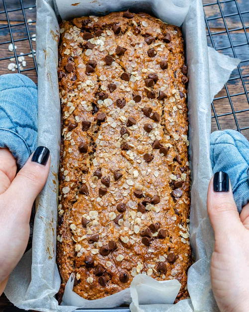 Chocolate Chip Banana Bread With Peanut Butter Chocolate Chip Banana Bread With Peanut Butter