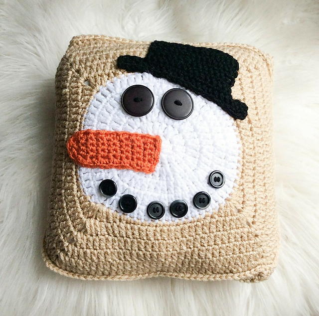 Norman Buttons the Snowman Pillow Norman Buttons the Snowman Pillow