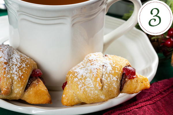 Snow Topped Cherry Chocolate Crescents