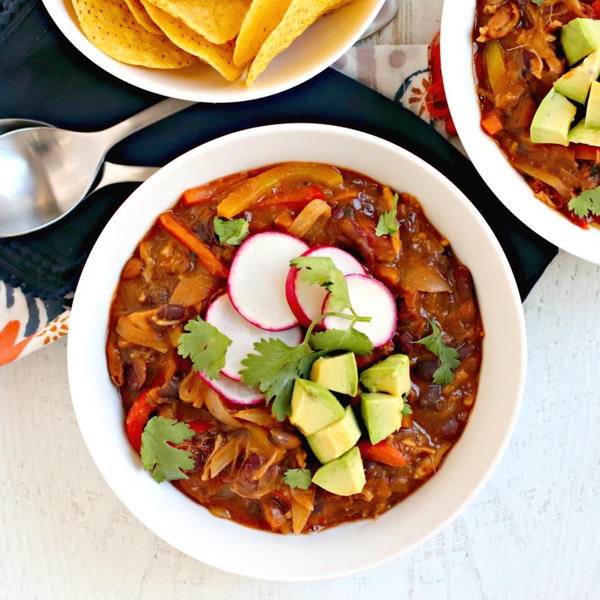 Jackfruit Chili with Fajita Veggies Jackfruit Chili with Fajita Veggies