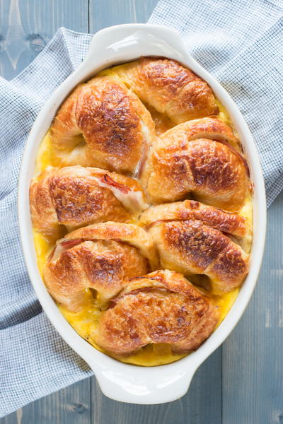 Overnight Ham and Cheese Breakfast Casserole