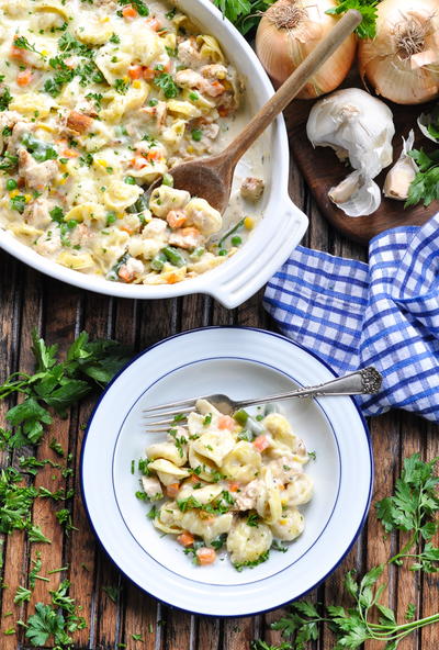 Dump and Bake Tortellini Alfredo with Chicken Dump and Bake Tortellini Alfredo with Chicken