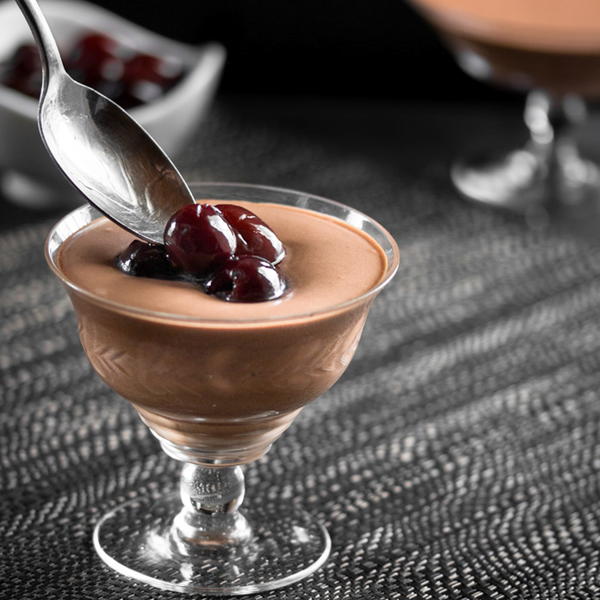 Mint Chocolate Mousse with Booze Soaked Cherries Mint Chocolate Mousse with Booze Soaked Cherries