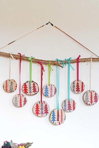 Nordic Wood Slice Christmas Decoration Nordic Wood Slice Christmas Decoration