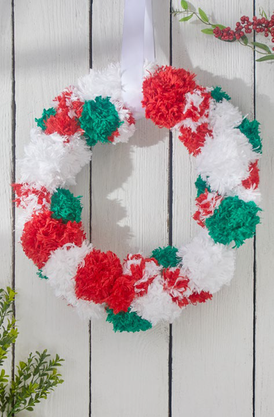 Modern Yarn Christmas Wreath