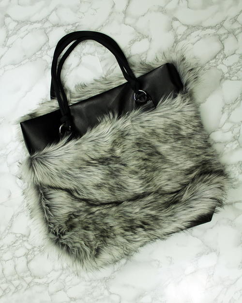 Easy Leather And Fur Reversible Tote Bag Easy Leather And Fur Reversible Tote Bag