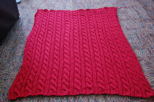 Red Cable Blanket Red Cable Blanket