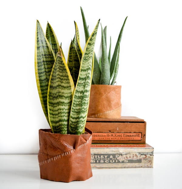 Leather Plant Pot Holder Leather Plant Pot Holder