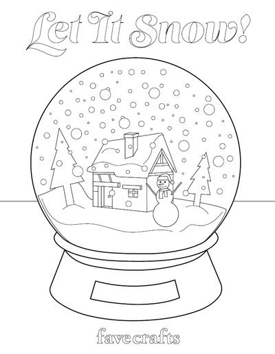 Let It Snow! Snow Globe Coloring Page
