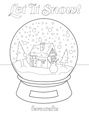Let It Snow! Snow Globe Coloring Page