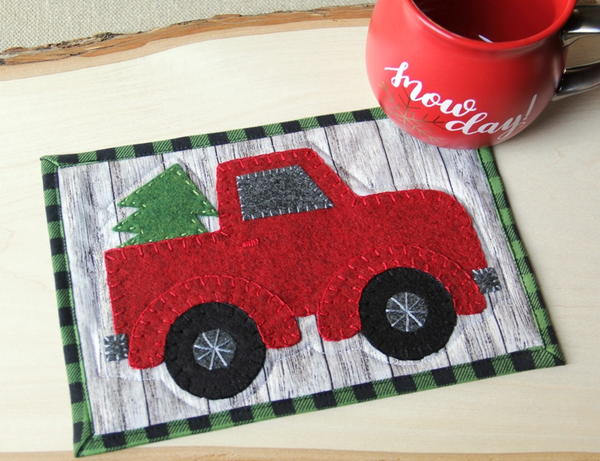 Red Truck Mug Mat Red Truck Mug Mat