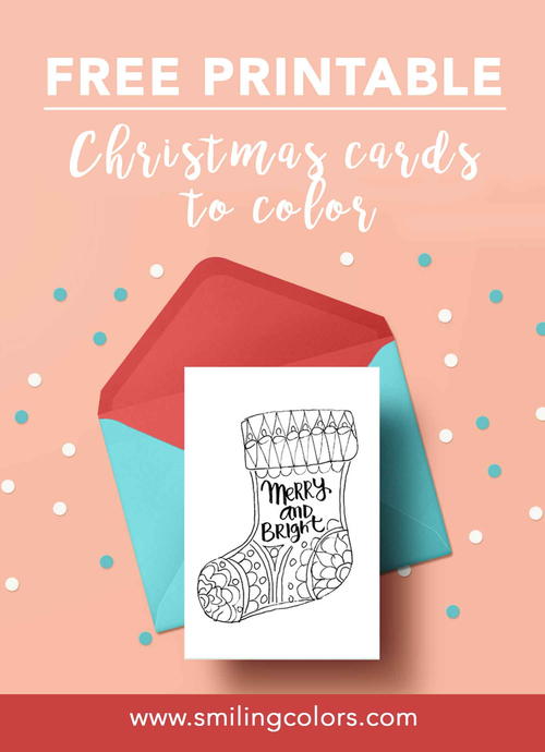 Printable Christmas Cards to Color Printable Christmas Cards to Color