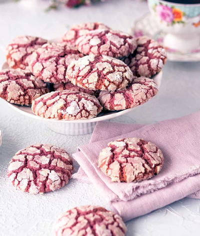 Ruby Chocolate Crackle Cookies