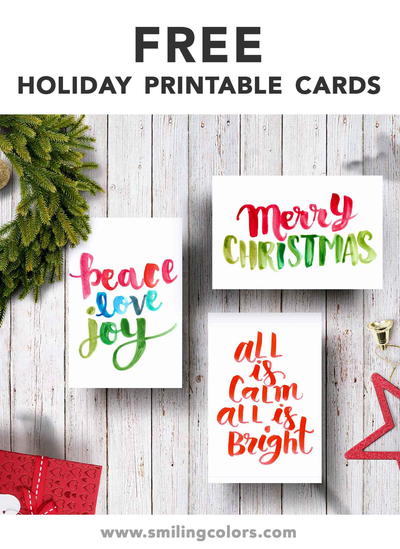 3 Free Printable Holiday Cards