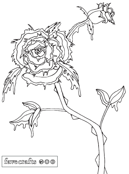 Frosted Rose Coloring Page Frosted Rose Coloring Page