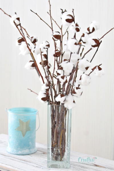 Diy Faux Cotton Branches DIY faux cotton branches