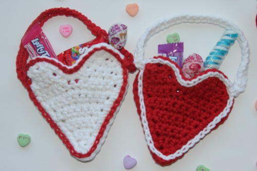 Crochet Heart Treat Bag Crochet Heart Treat Bag