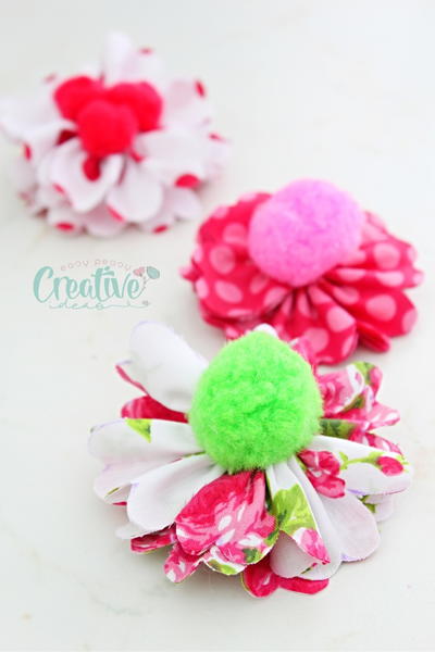 DIY Fabric Flower Hair Ties DIY Fabric Flower Hair Ties