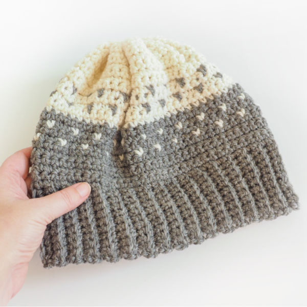 Two Tone Fair Isle Beanie Hat Crochet Pattern Two Tone Fair Isle Beanie Hat Crochet Pattern