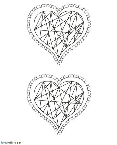 Hip Hearts Coloring Page