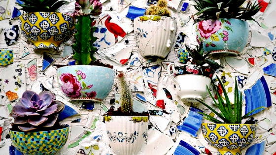 Upcycled Mosaic Wall Planter Upcycled Mosaic Wall Planter