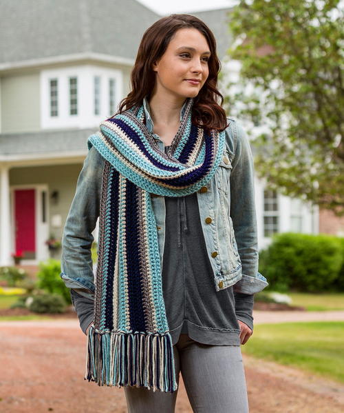 Beginner Striped Scarf Crochet Pattern Beginner Striped Scarf Crochet Pattern