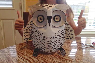 Snowy Owl Milk Jug Craft