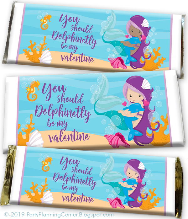 Kids Mermaid Valentine Candy Wrappers Kids Mermaid Valentine Candy Wrappers