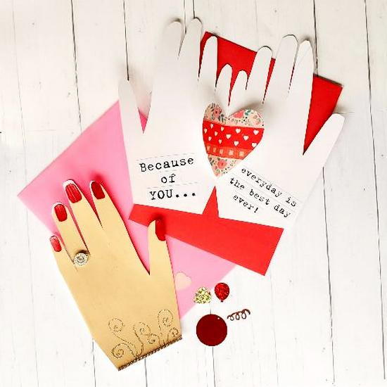 Hand Shaped Valentine Card Hand Shaped Valentine Card