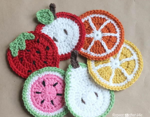 Fruit Medley Crochet Coasters