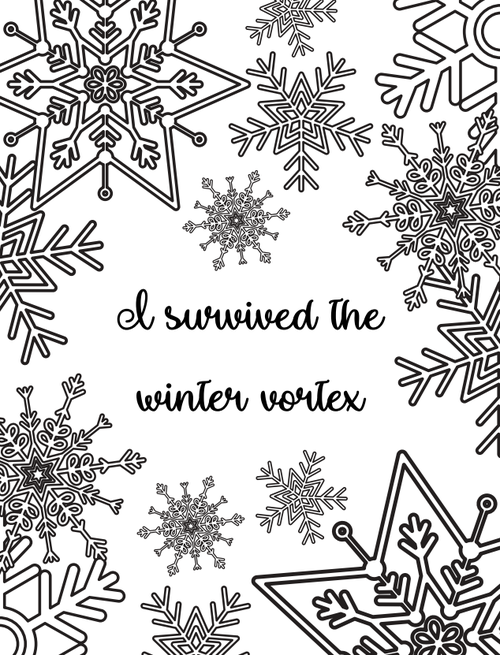 I Survived the Winter Vortex Coloring Page I Survived the Winter Vortex Coloring Page