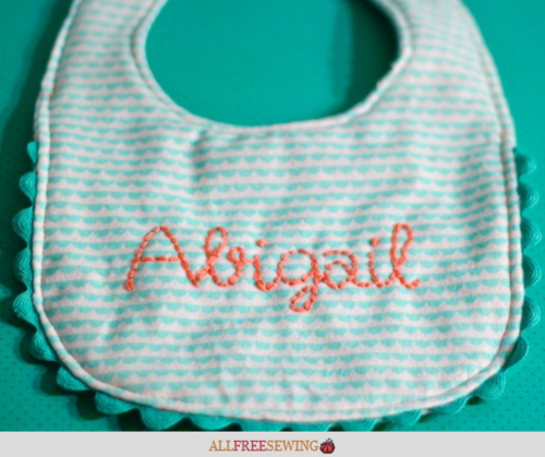 Elegantly Embroidered Baby Bib Sewing Pattern