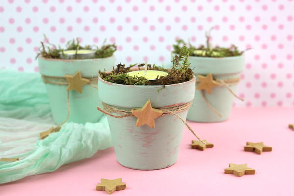 Upcycle Old Planters to Candle Holders with Chalk Paint Upcycle old planters to candle holders with chalk paint