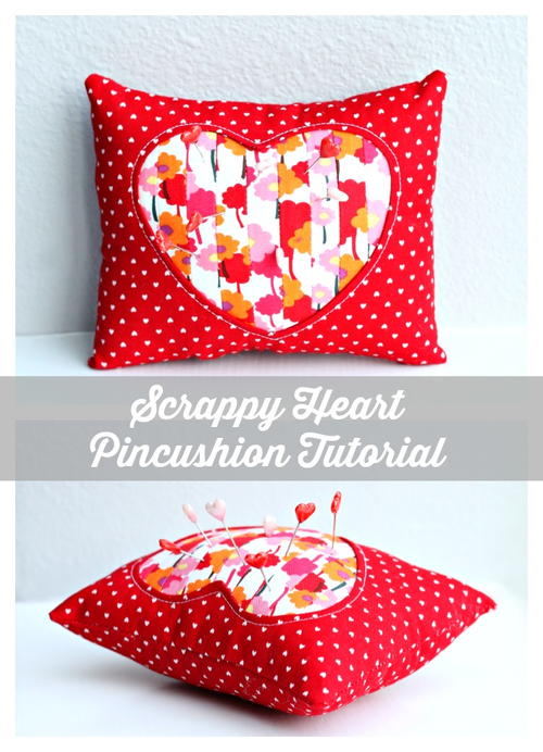 Scrappy Valentines Day Pincushion Scrappy Valentine’s Day Pincushion