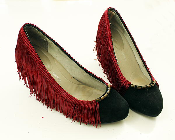 DIY High Heels Fringe Refashion DIY High Heels Fringe Refashion