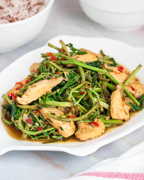 Thai Stir Fried Water Mimosa with Chicken Thai Stir Fried Water Mimosa with Chicken