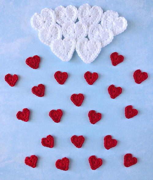 Rain of Hearts Crochet Applique Pattern Rain of Hearts Crochet Applique Pattern