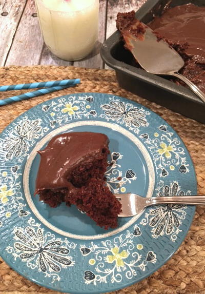 Frosted Chocolate Wacky Cake Frosted Chocolate Wacky Cake