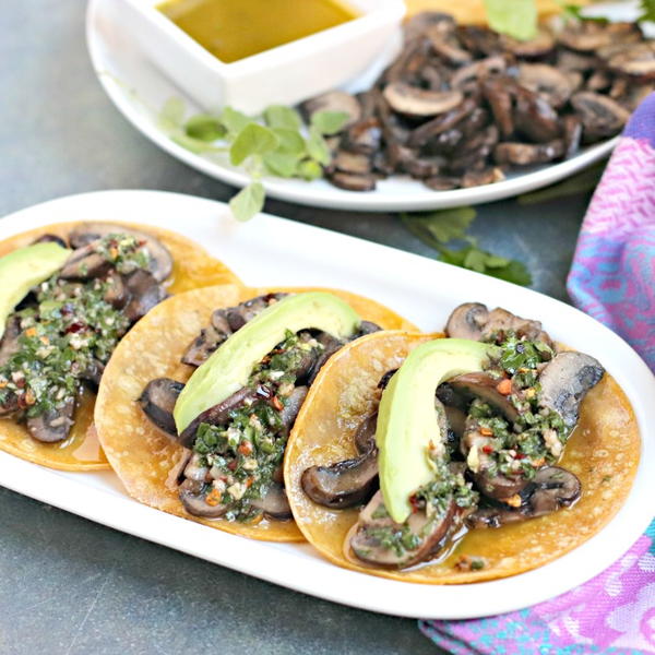 Chimichurri Tacos with Mushrooms Chimichurri Tacos with Mushrooms