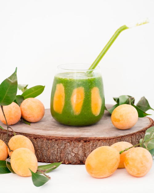 Lacinato Kale Green Smoothie with Marian Plums Lacinato Kale Green Smoothie with Marian Plums