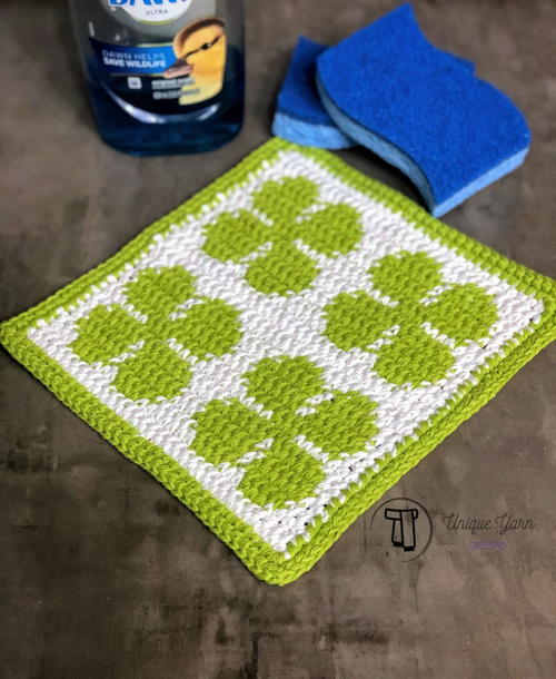 Four Leaf Clover Dishcloth Four Leaf Clover Dishcloth