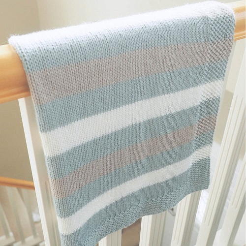 Easy Striped Baby Blanket Knitting Pattern Easy Striped Baby Blanket Knitting Pattern