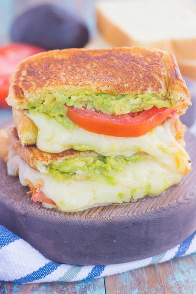 Tomato Avocado and Mozzarella Grilled Cheese Tomato, Avocado and Mozzarella Grilled Cheese
