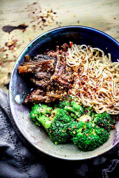 Spicy Beef with Broccoli Ramen Noodles Recipe {Gluten-Free}