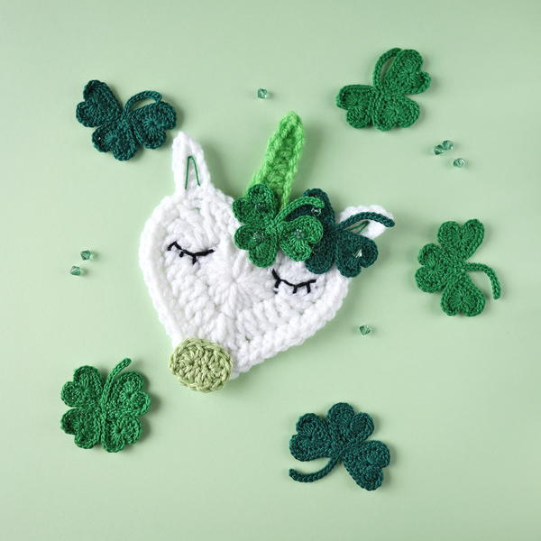 St Patricks Day Crochet Unicorn Applique St. Patrick’s Day Crochet Unicorn Applique
