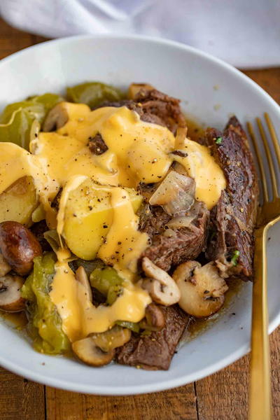 Philly Cheesesteak Pot Roast Philly Cheesesteak Pot Roast