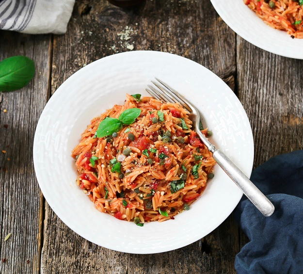 One Pot Basil and Tomato Orzo Recipe One Pot Basil and Tomato Orzo Recipe