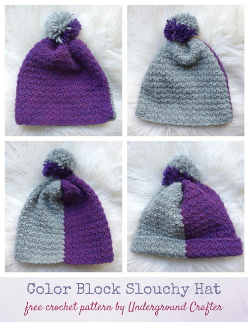 Color Block Slouchy Hat