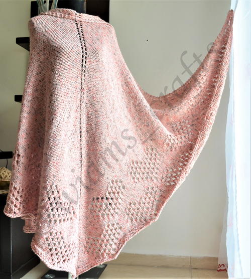 Lace Hearts Tweed Shawl