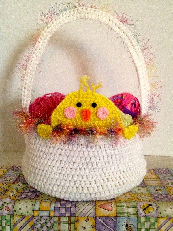 plush chick easter basket